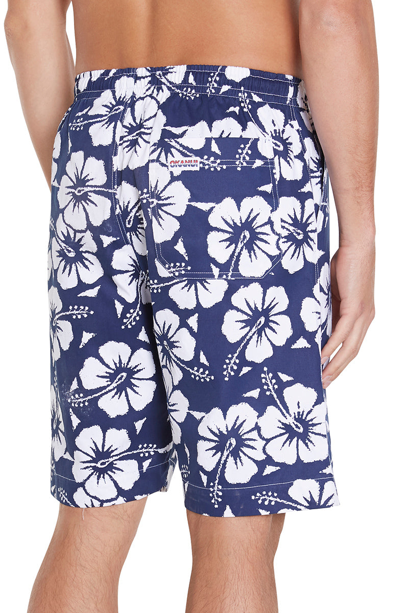 Mens - Classic Shorts - Hibiscus Navy - Australian Made