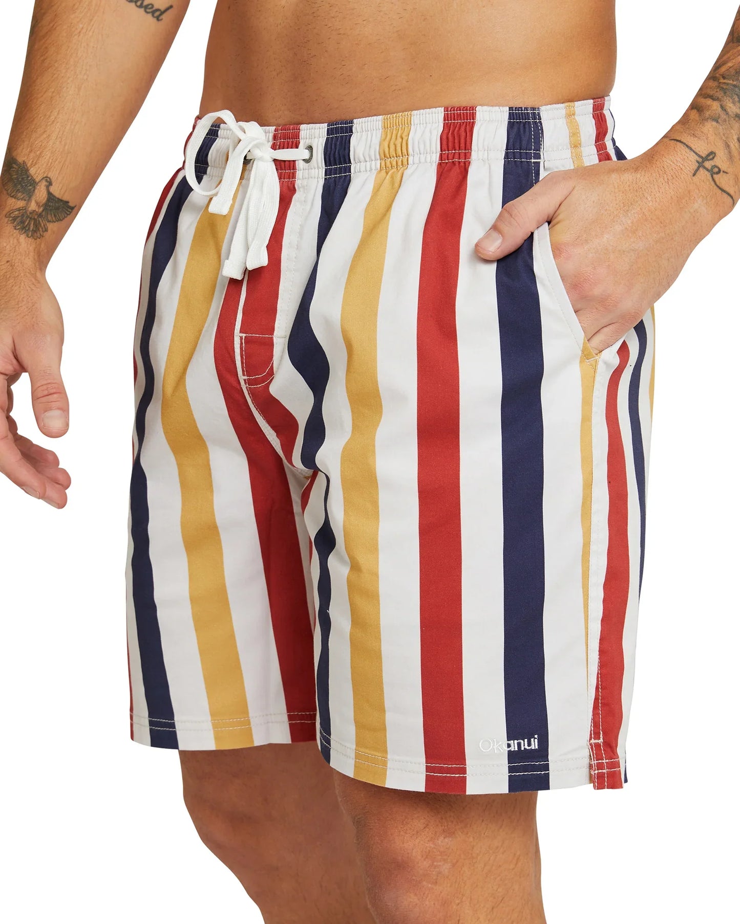 Mens - Heritage Walk Short - Straight Lines - Stone Multi