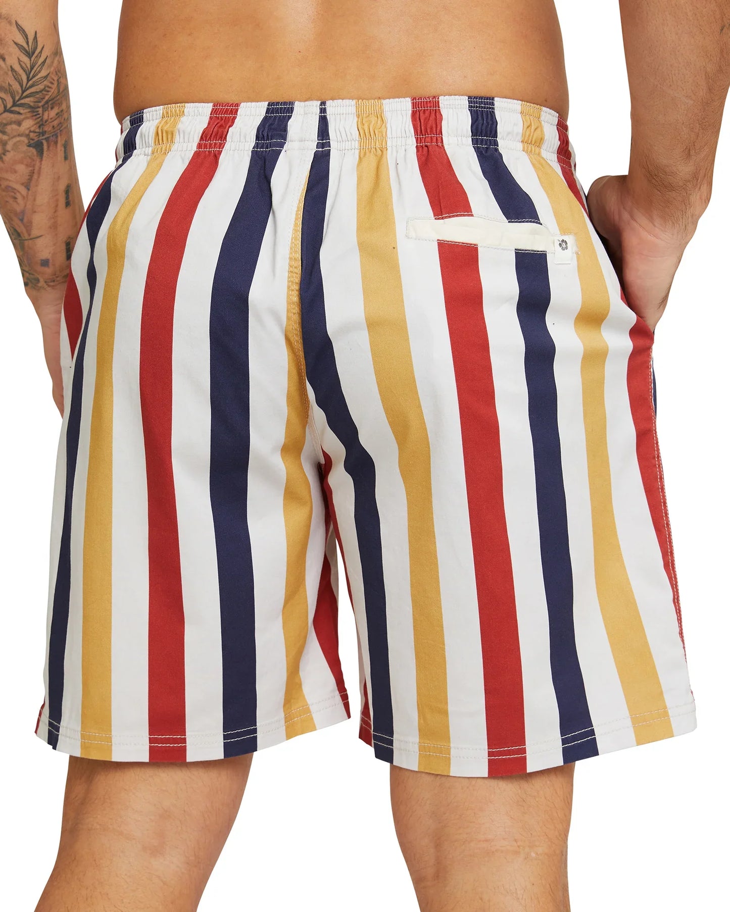 Mens - Heritage Walk Short - Straight Lines - Stone Multi