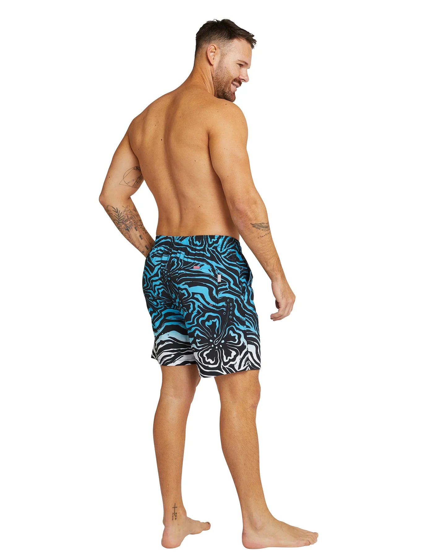 Mens - Stretch Swim Short - Whirlpool - Blue/ Black