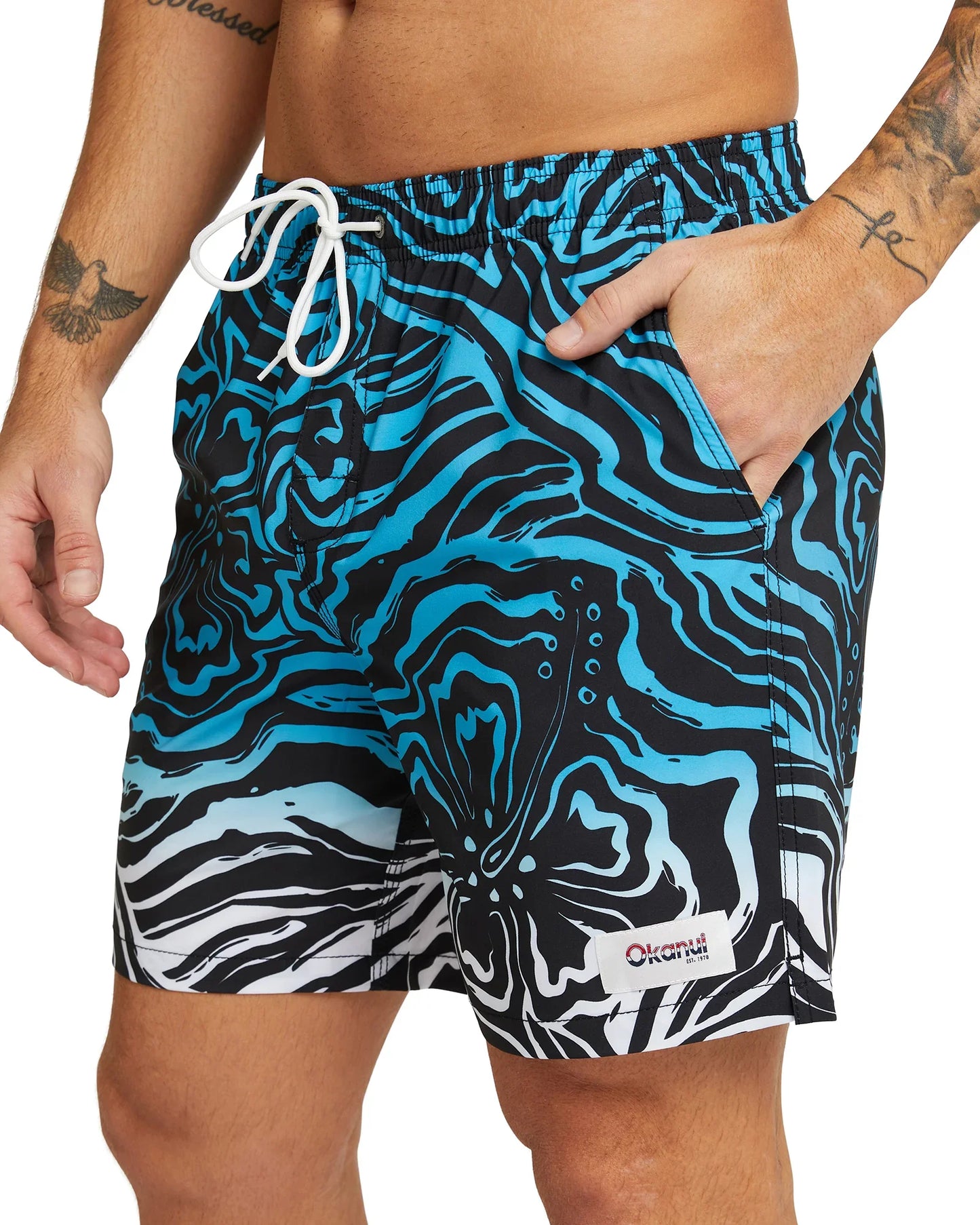 Mens - Stretch Swim Short - Whirlpool - Blue/ Black