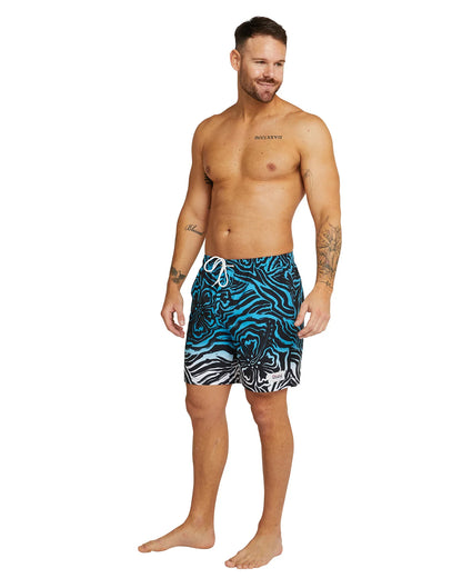 Mens - Stretch Swim Short - Whirlpool - Blue/ Black