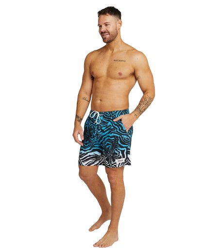 Mens - Stretch Swim Short - Whirlpool - Blue/ Black