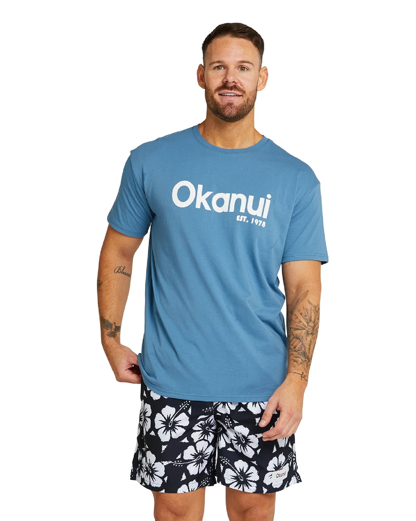 Mens -  T-Shirt  - Logo - Storm Blue