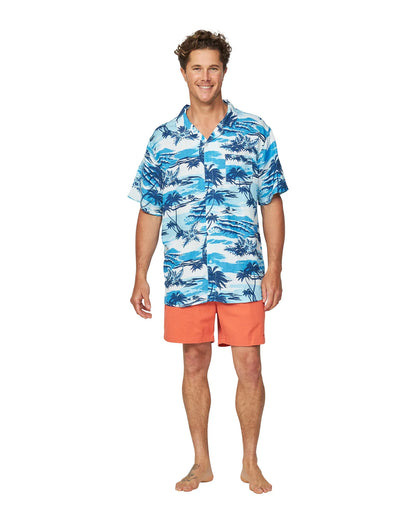 Mens - Aloha Shirt - Sun Daze - Blue