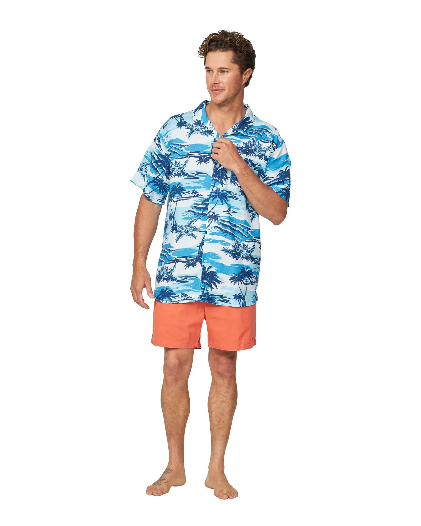 Mens - Aloha Shirt - Sun Daze - Blue