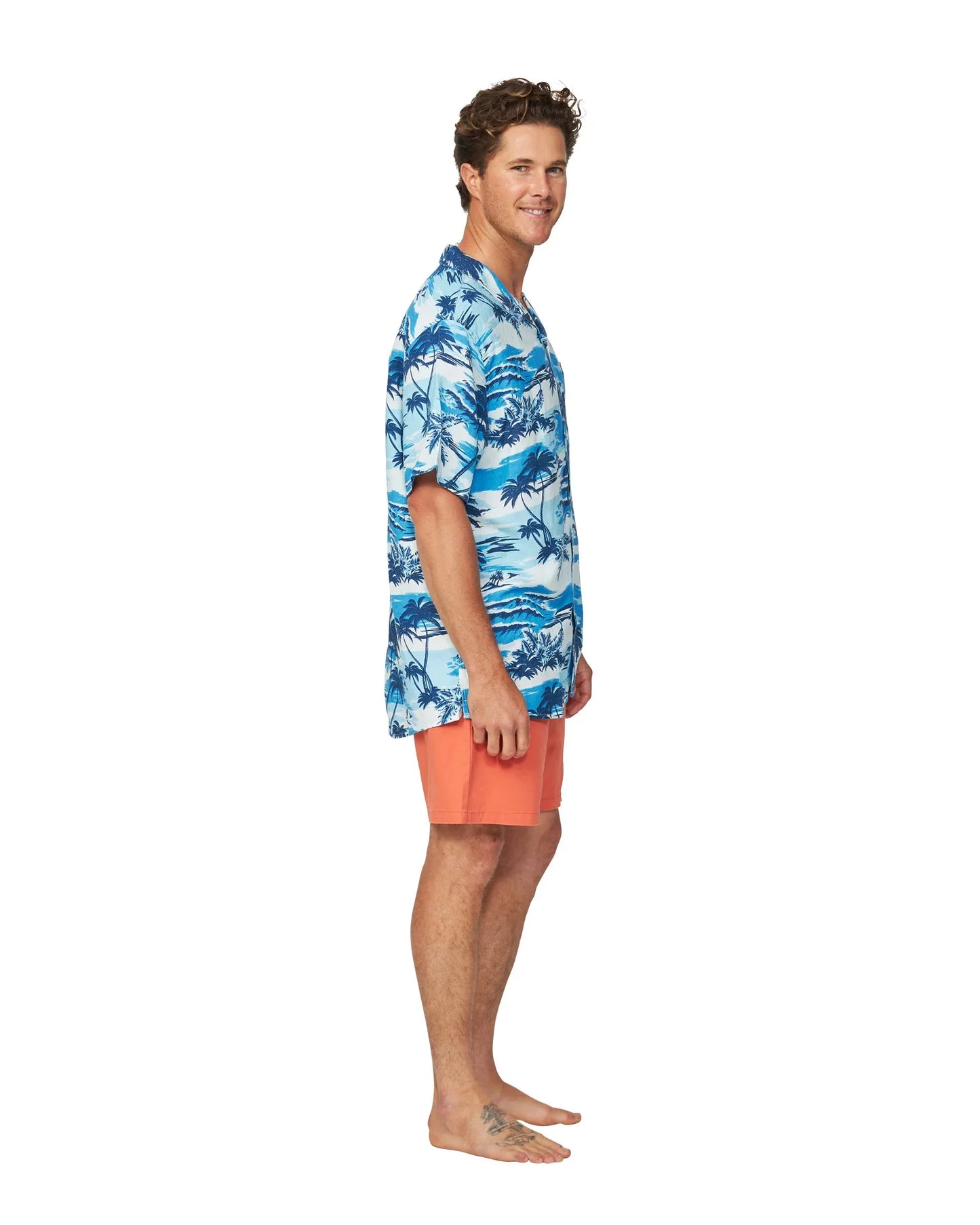 Mens - Aloha Shirt - Sun Daze - Blue