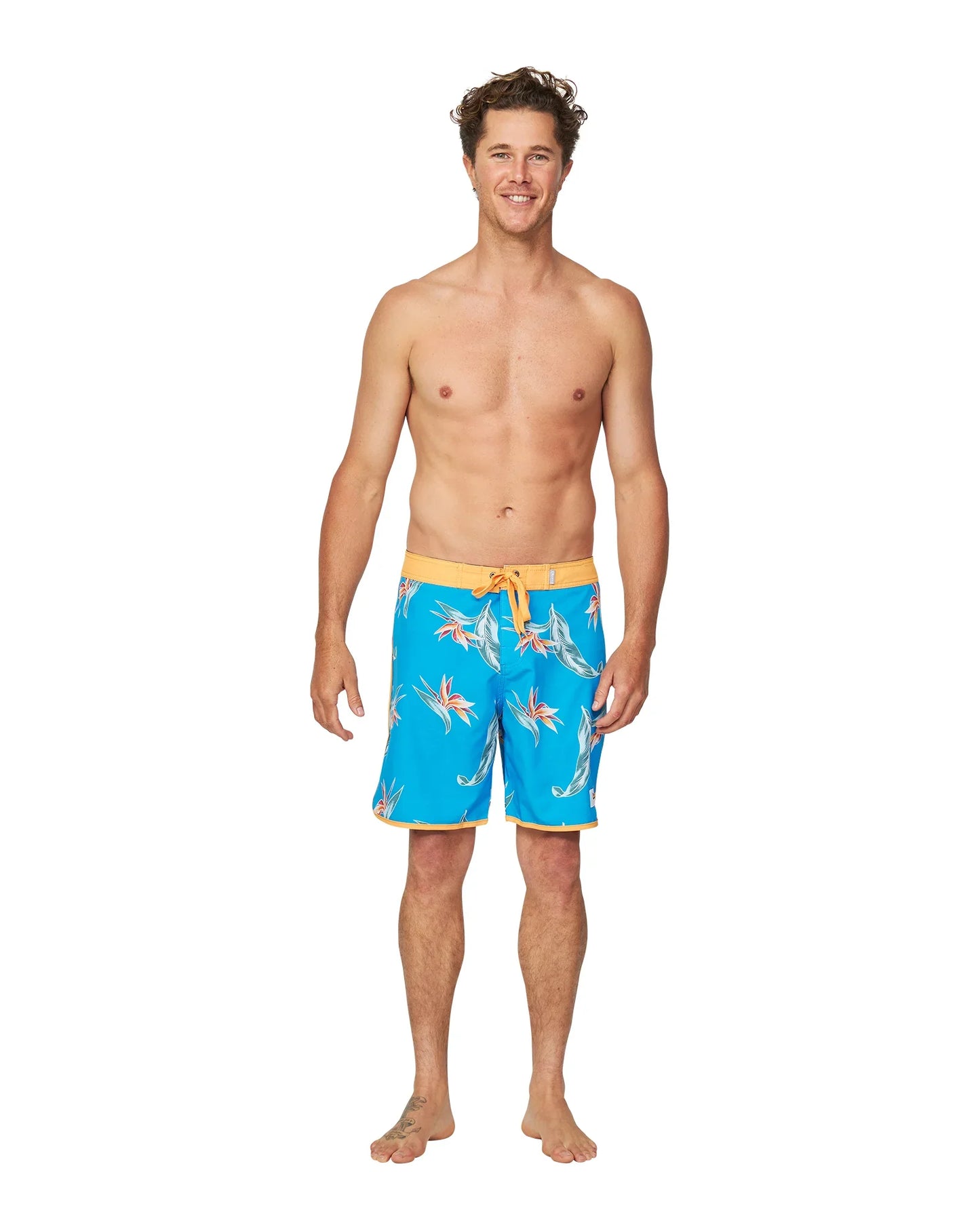 Mens - Retro Boardrider Boardshort - Paradise - Blue Gold