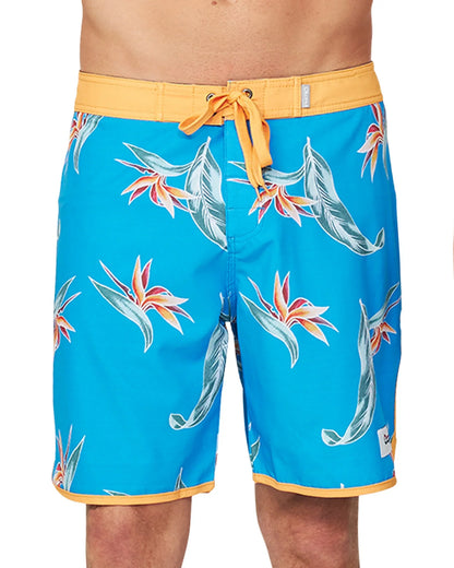 Mens - Retro Boardrider Boardshort - Paradise - Blue Gold