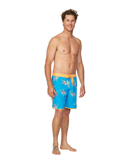 Mens - Retro Boardrider Boardshort - Paradise - Blue Gold