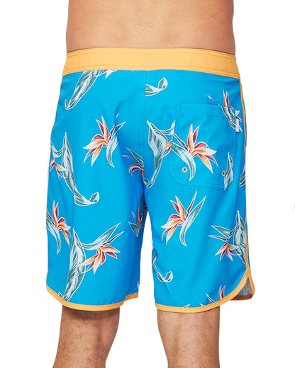 Mens - Retro Boardrider Boardshort - Paradise - Blue Gold