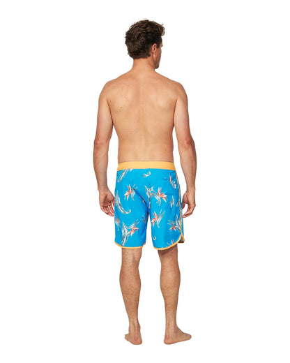 Mens - Retro Boardrider Boardshort - Paradise - Blue Gold