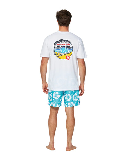 Mens - Swim Short - Hibiscus Aqua