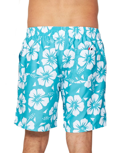 Mens - Swim Short - Hibiscus Aqua