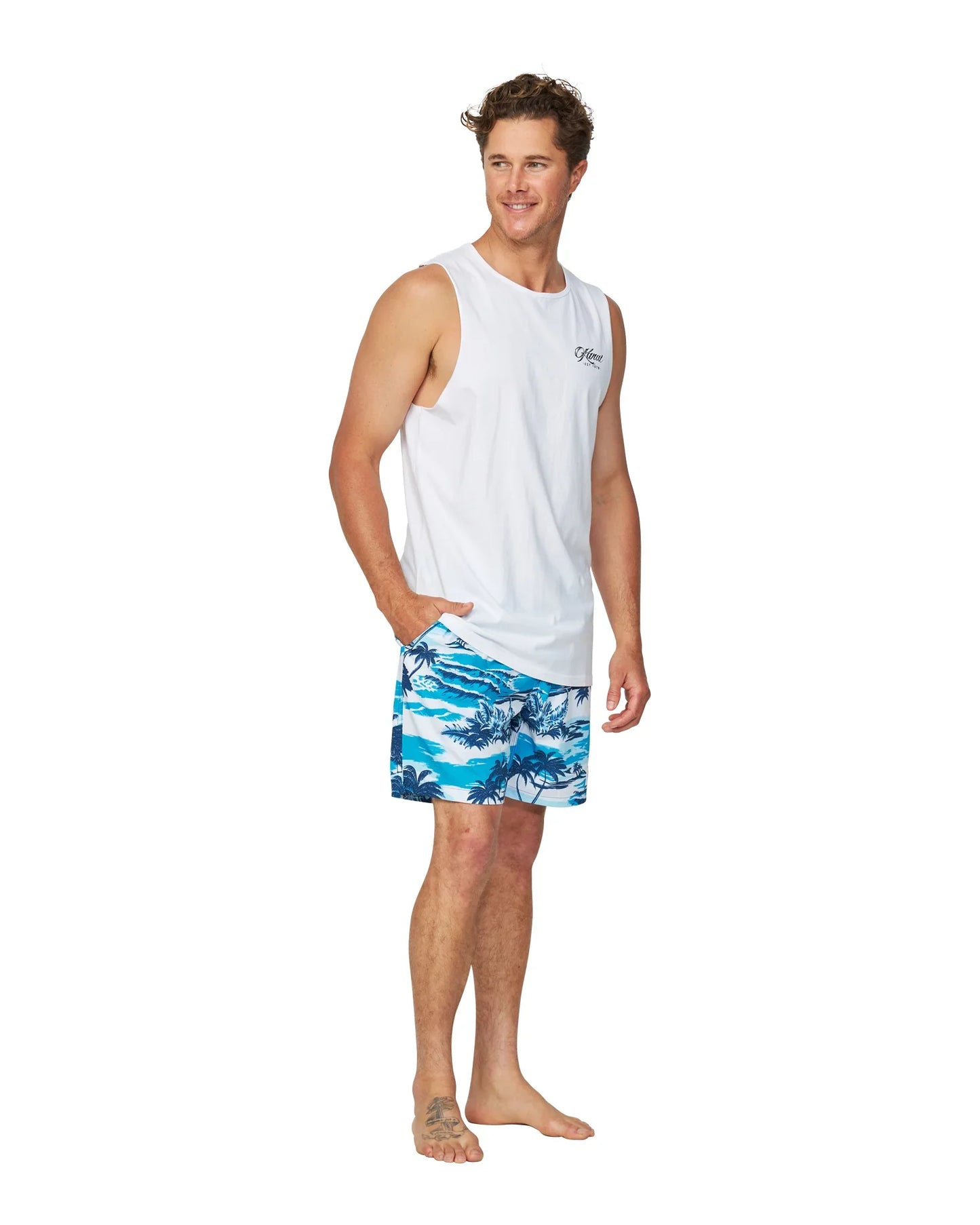 Mens - Tank - Ripple - White