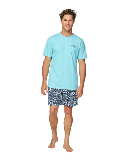 Mens - T-Shirt - Ripple - Washed Aqua