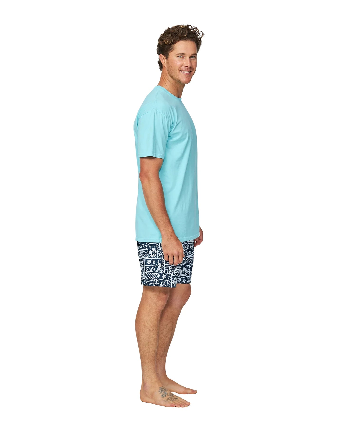 Mens - T-Shirt - Ripple - Washed Aqua