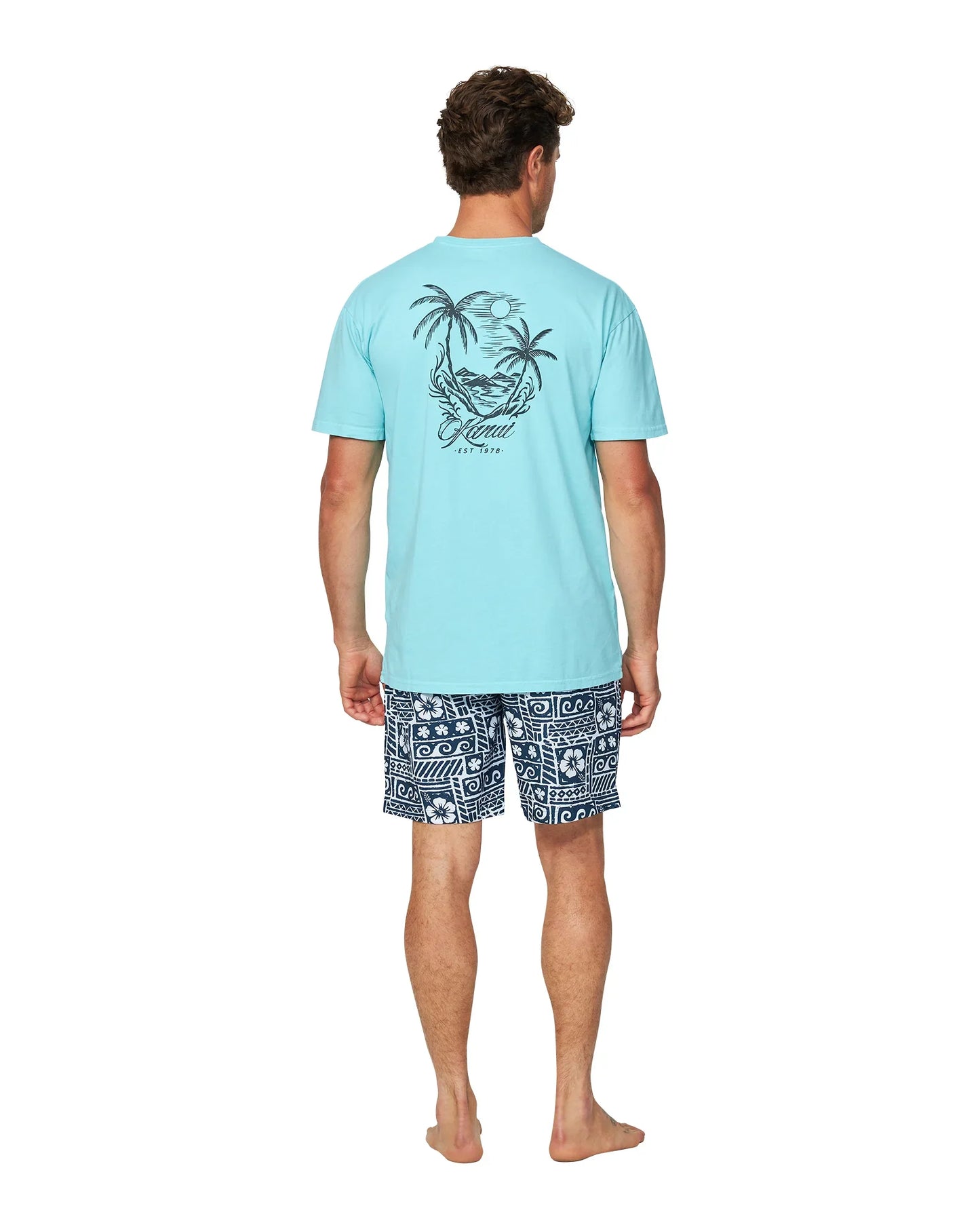 Mens - T-Shirt - Ripple - Washed Aqua