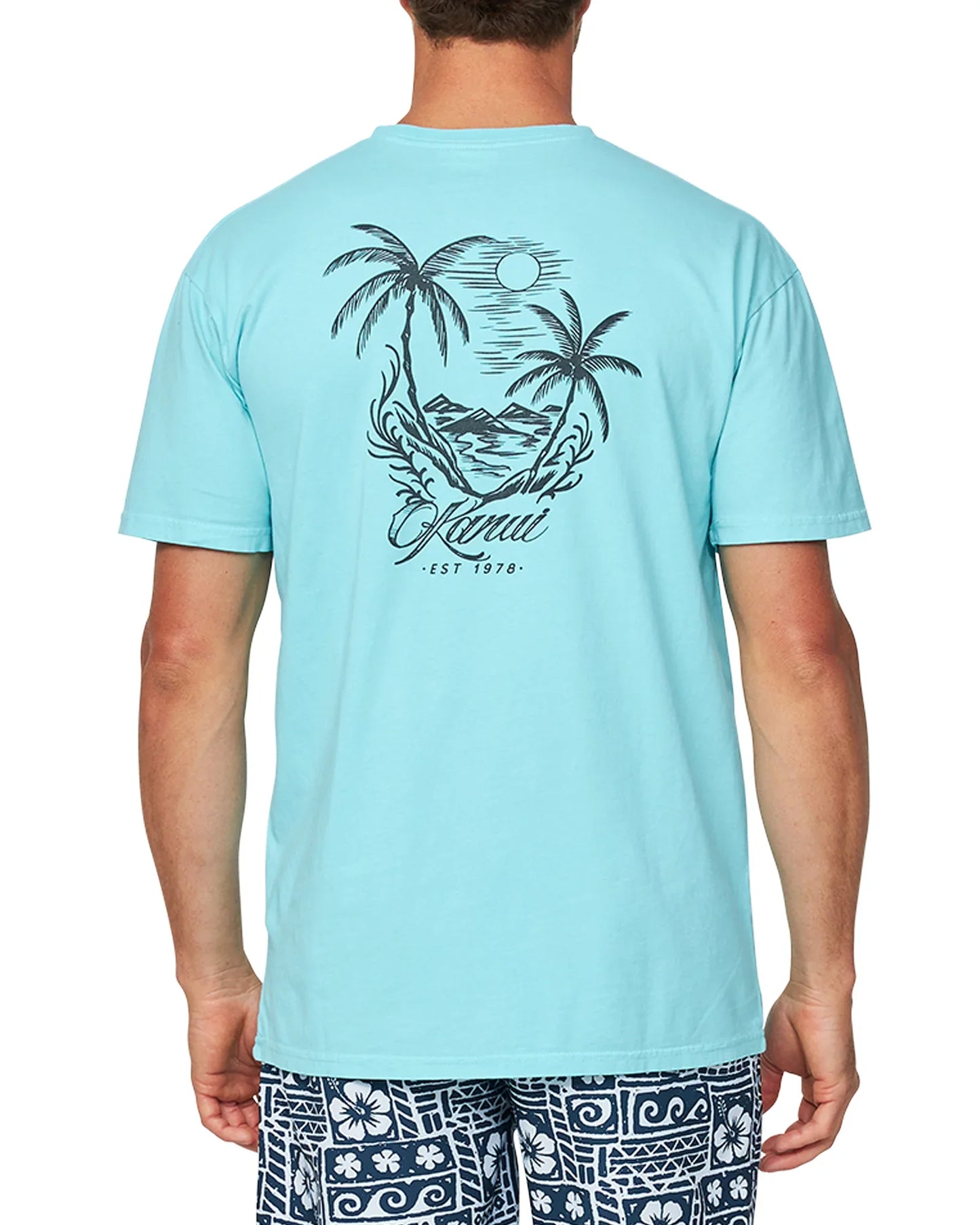 Mens - T-Shirt - Ripple - Washed Aqua