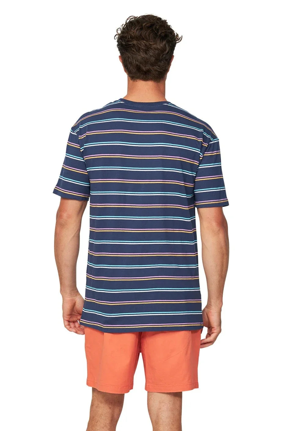 Mens - T-Shirt - Stripe Staple - Navy Multi