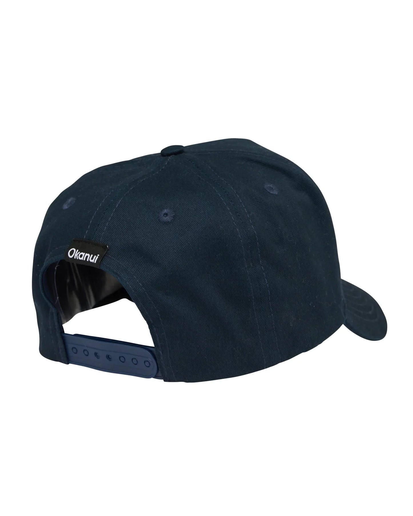 Back view of the Okanui All day snapback trucker cap for mens in Navy color