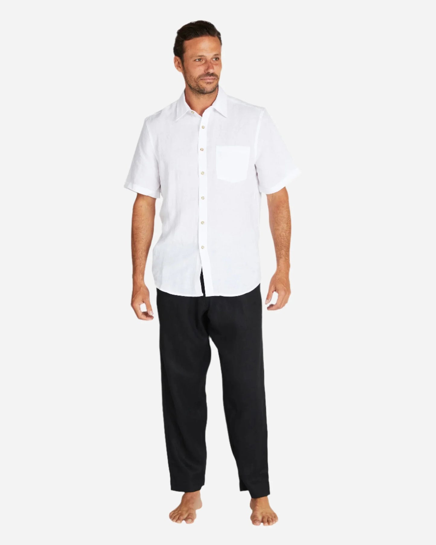 Mens - Linen Pants - Black