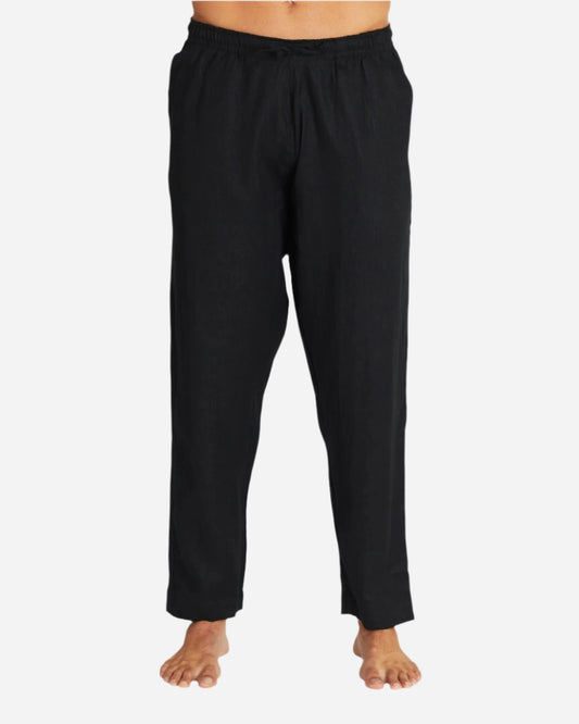 Mens - Linen Pants - Black