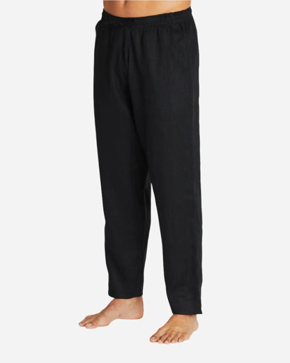 Mens - Linen Pants - Black