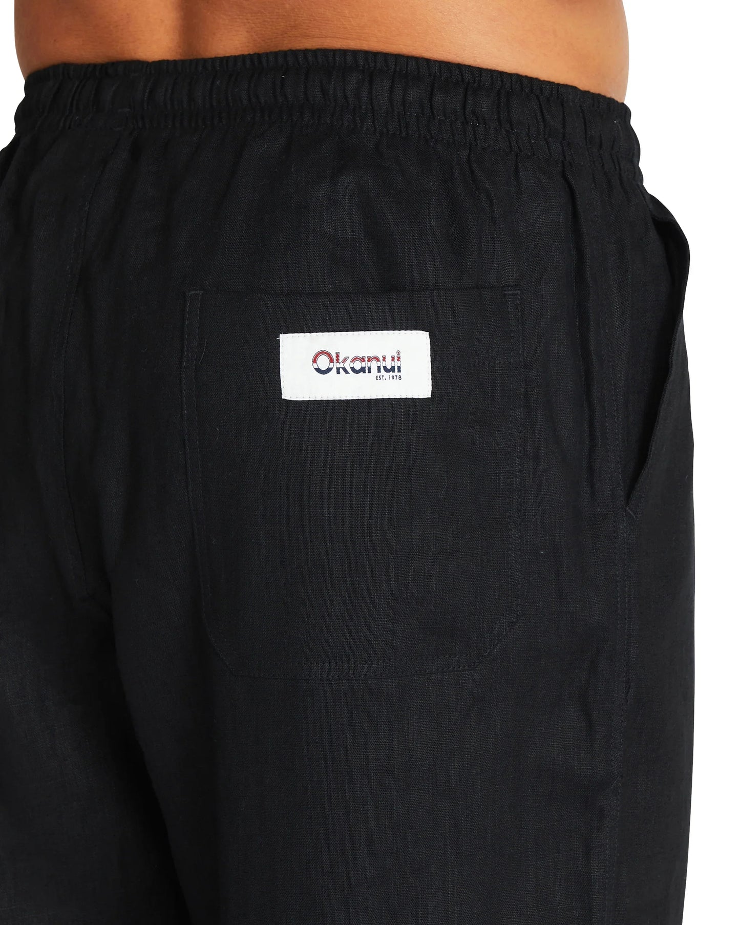 Mens - Linen Pants - Black