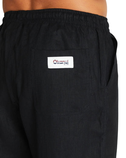 Mens - Linen Pants - Black