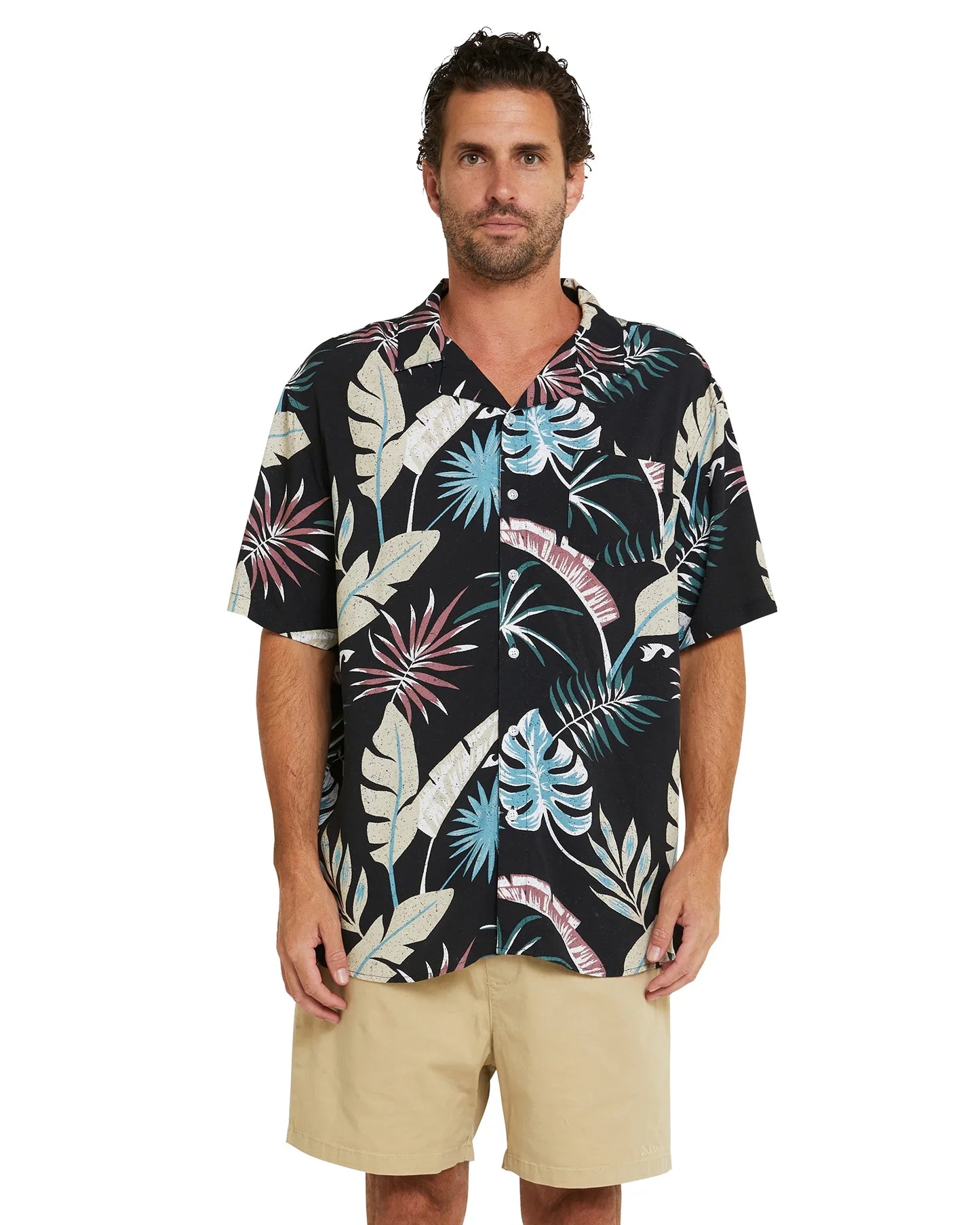 Mens - Aloha Short Sleeve Shirt - Frosty Fruit - Black