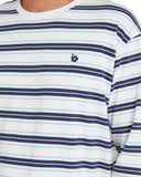 Mens - Yarn Dye Long Sleeve T's - Parker - White Stripe