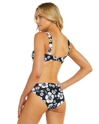 Womens - Swim Top - Bandeau Bikini Top - Bayside - Hibiscus Black