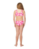 Girls - Swim Bikini Set - Crop Bikini Set - Hibiscus Hot Pink