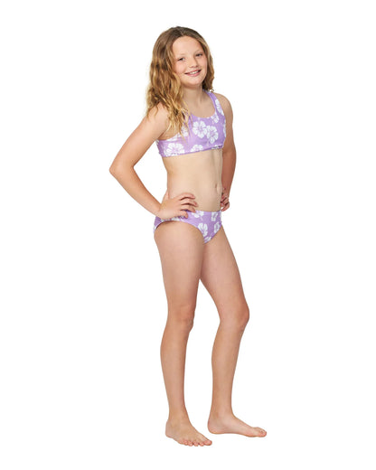 Girls - Swim Bikini Set - Crop Bikini Set - Hibiscus Lilac