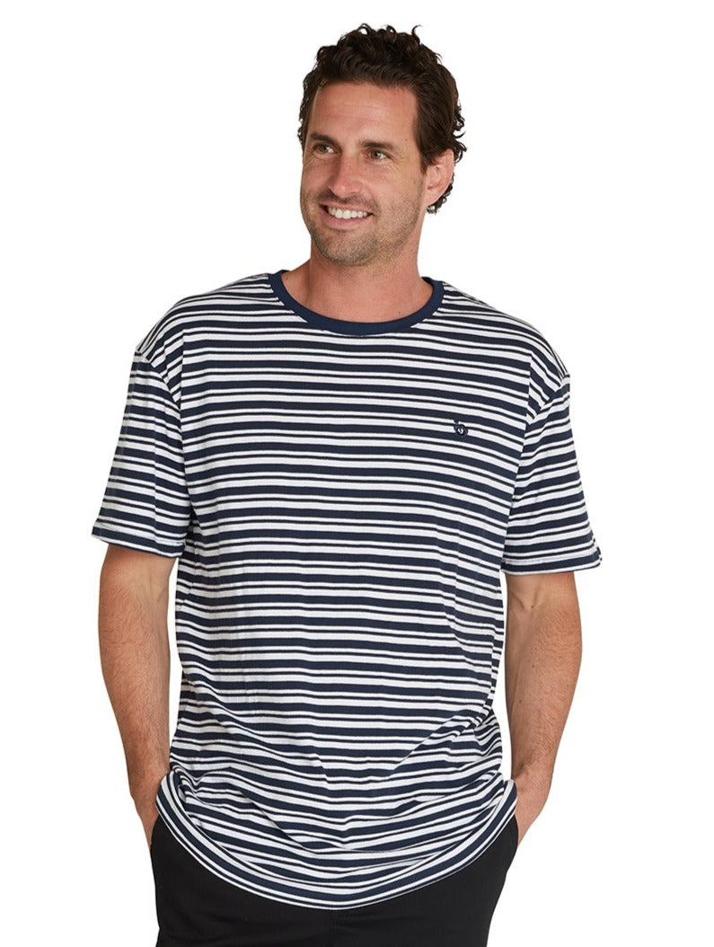 Mens - T-Shirt - Stripe Staple Tee - Navy
