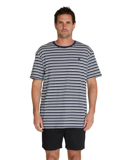 Mens - T-Shirt - Stripe Staple Tee - Navy