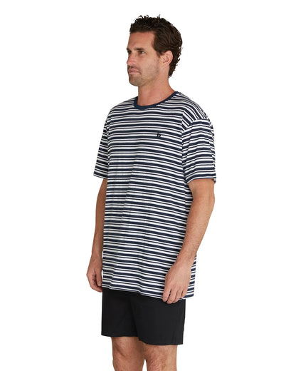 Mens - T-Shirt - Stripe Staple Tee - Navy