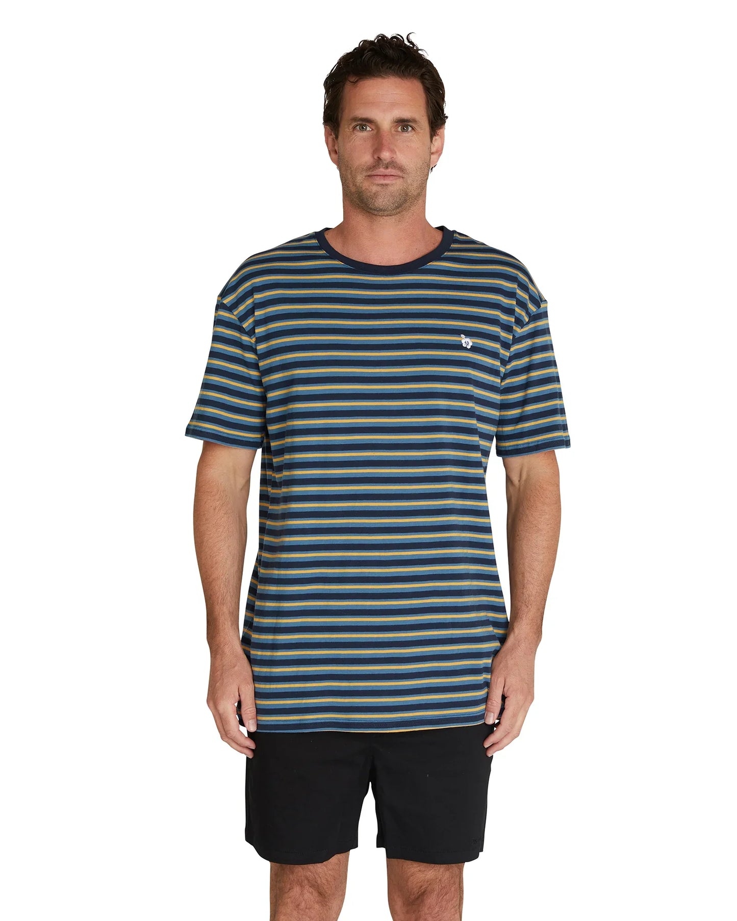 Mens - T-Shirt - Stripe Staple Tee - Slate