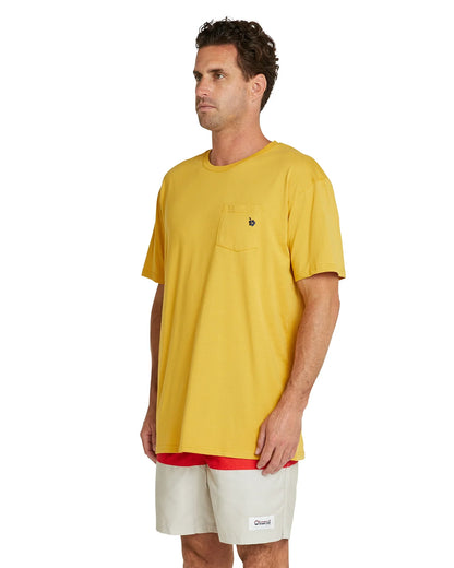 Mens - T-Shirt - Staple Pocket - Ochre