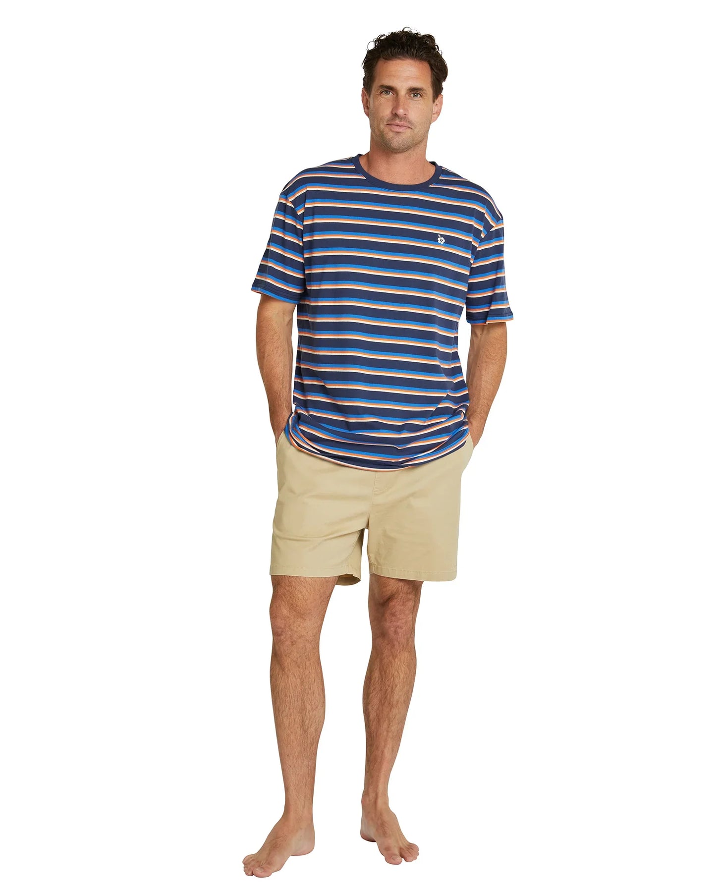 Mens - T-Shirt - Staple Stripe - Navy/Blue