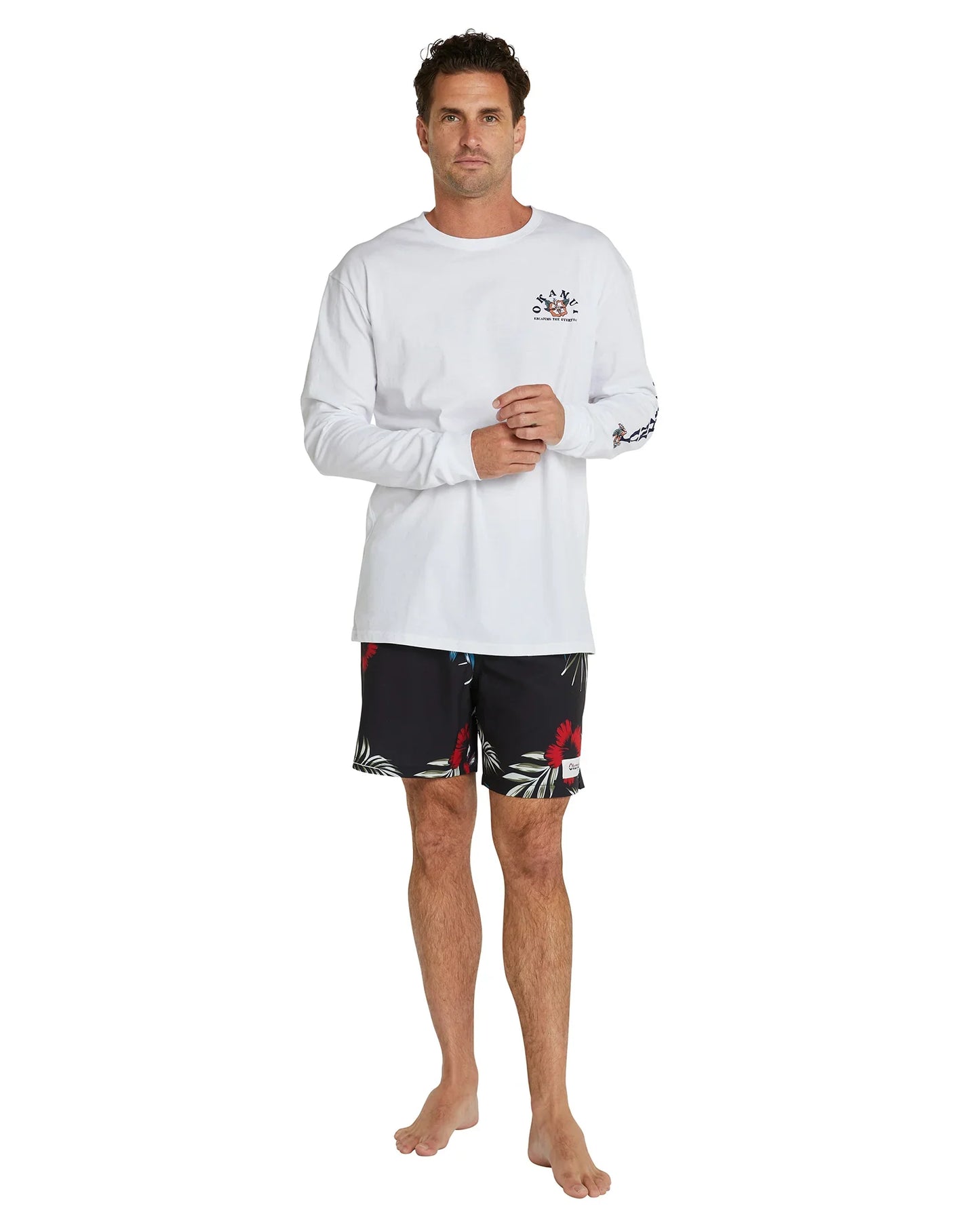 Mens - Long Sleeve T's - Sunrise - White