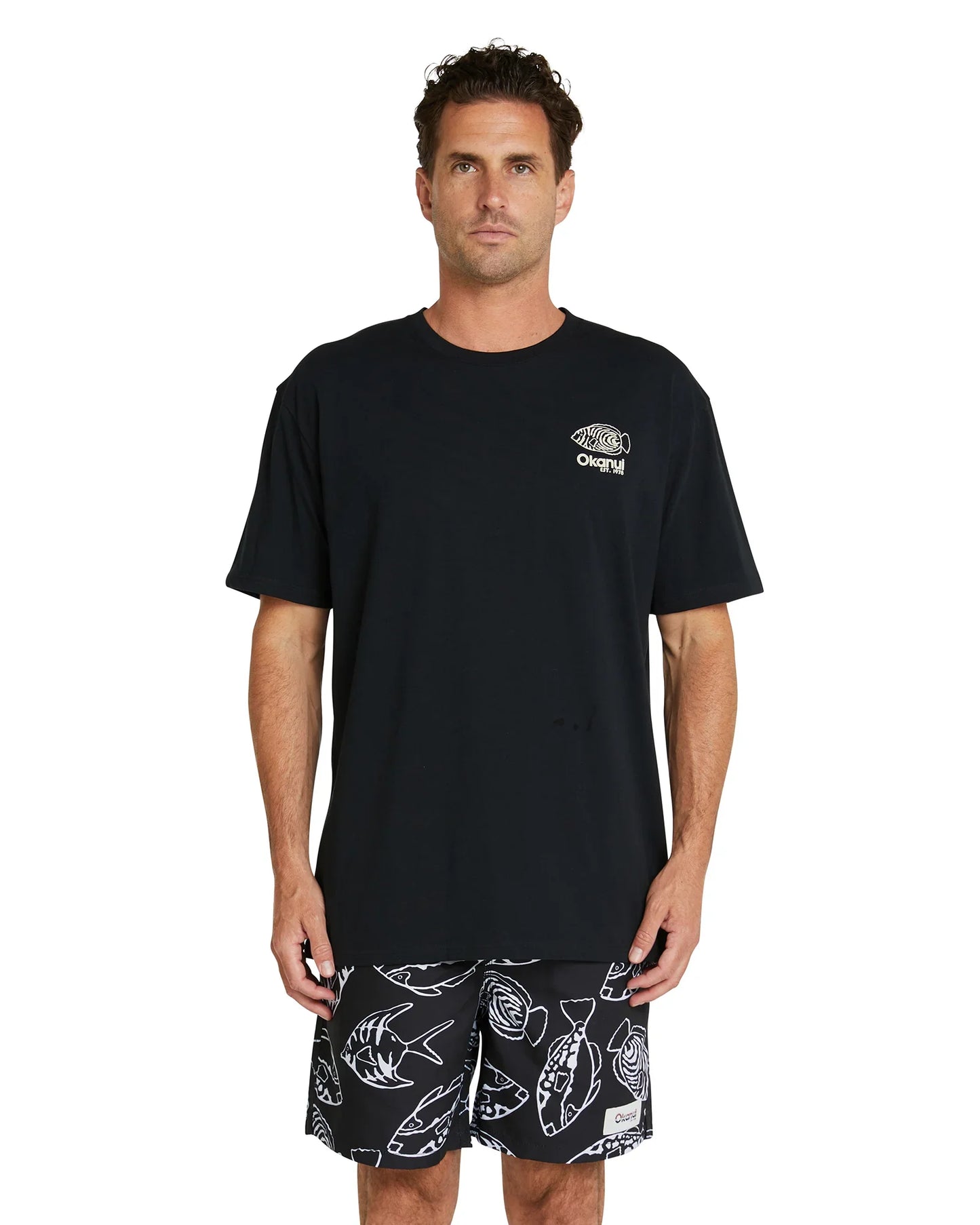 Mens - T-Shirt - Tri Fish - Black
