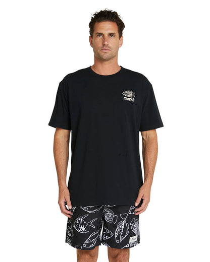 Mens - T-Shirt - Tri Fish - Black