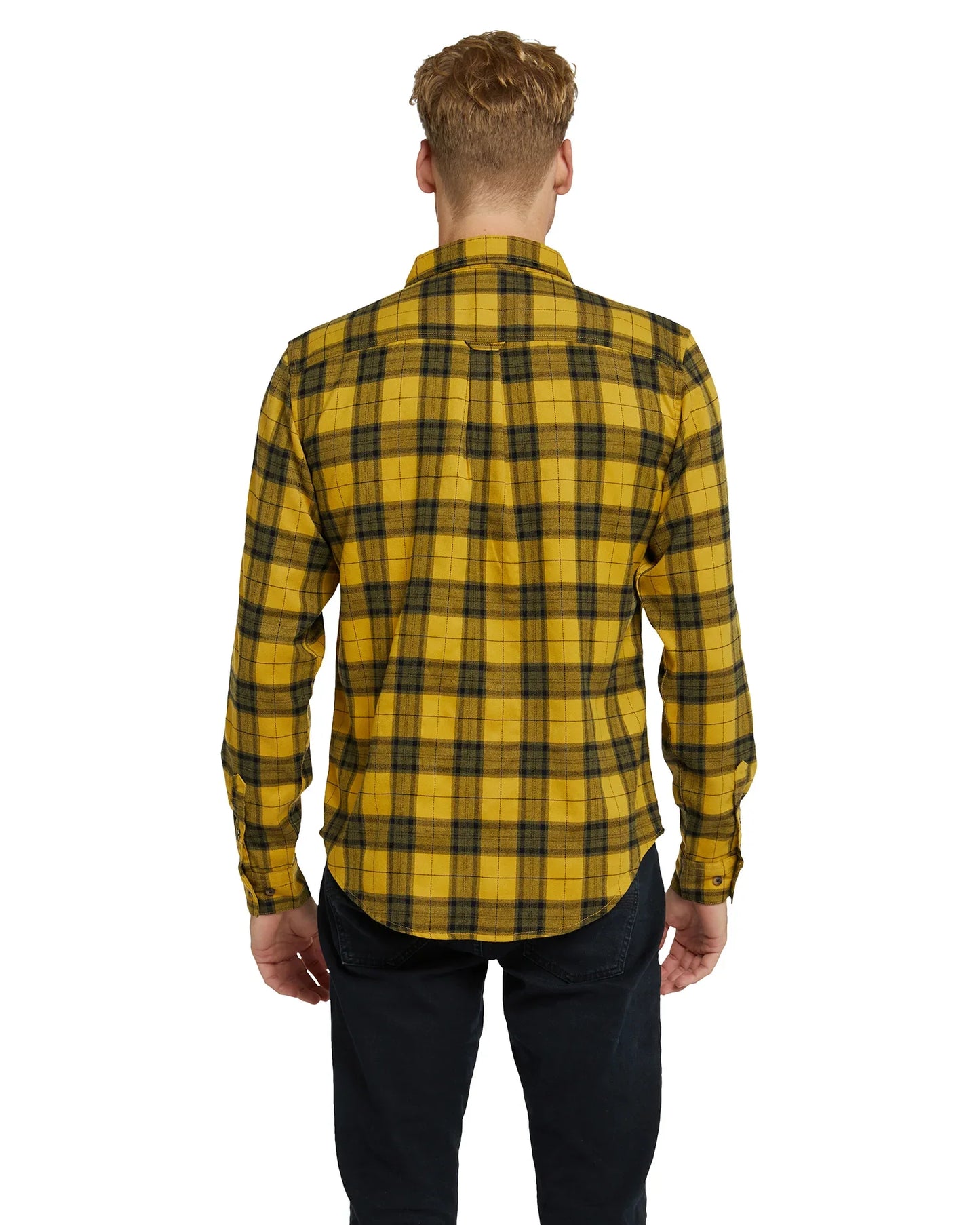 Mens - Flannel Long Sleeve Shirt - Hiker - Mustard