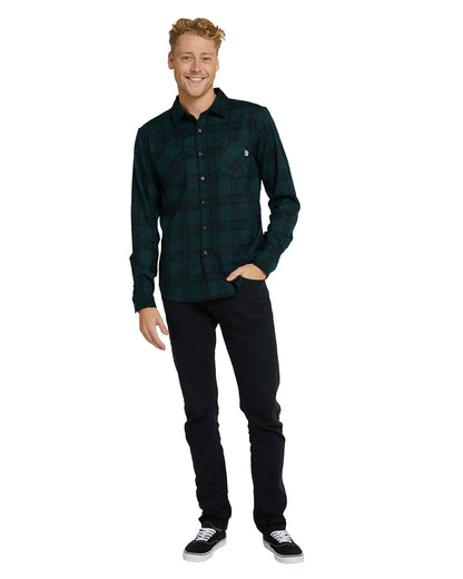Mens - Flannel Long Sleeve Shirt - Hiker - Navy/Green