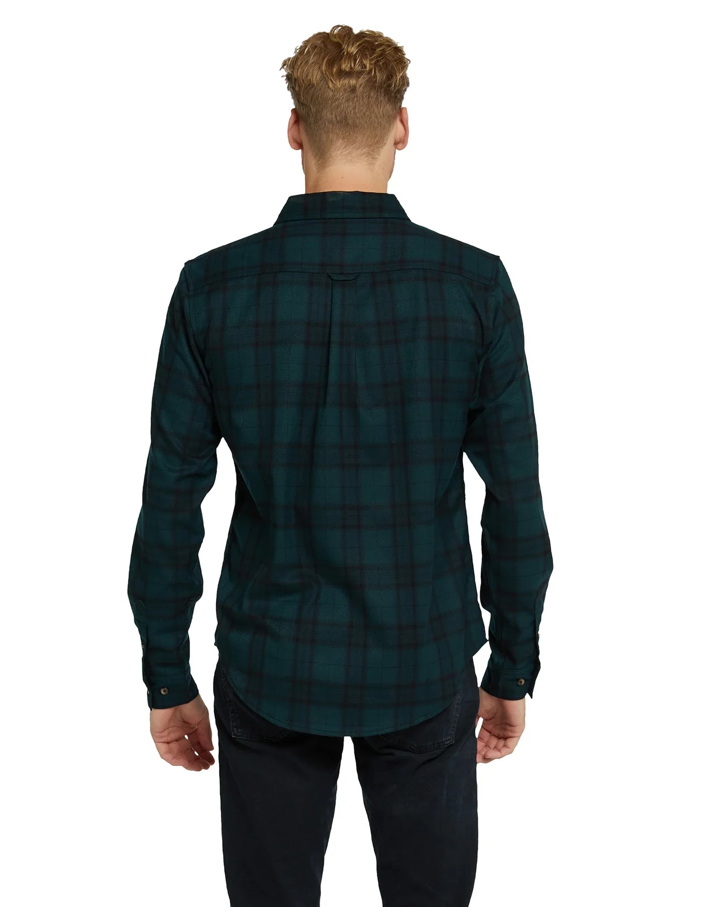 Mens - Flannel Long Sleeve Shirt - Hiker - Navy/Green