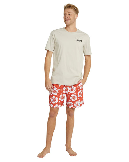 Mens - Swim Short - Hibiscus - Red Pepper