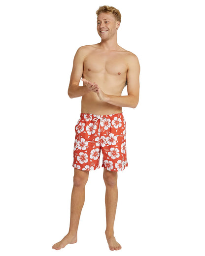 Mens - Swim Short - Hibiscus - Red Pepper