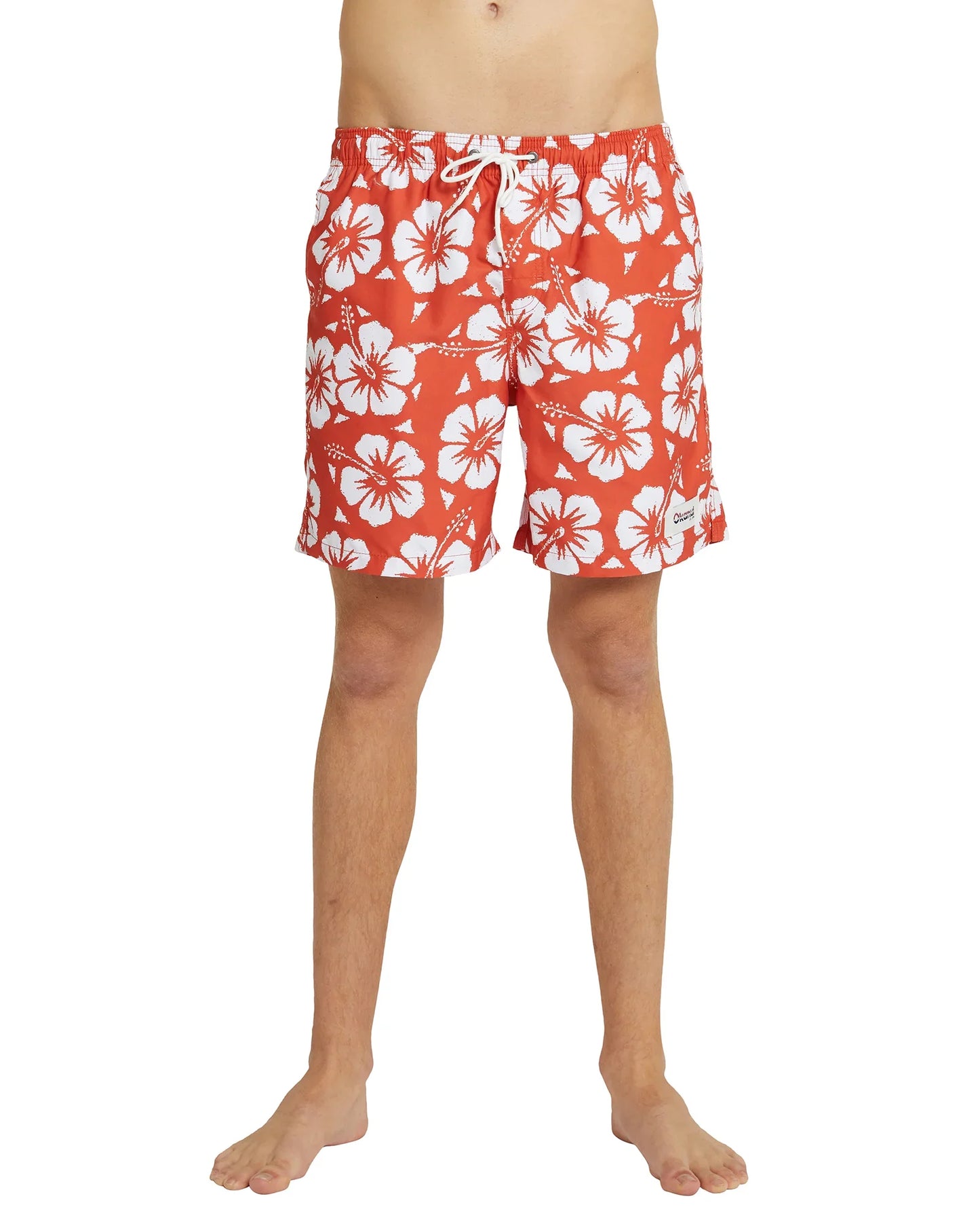 Mens - Swim Short - Hibiscus - Red Pepper